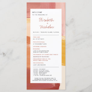 Terracotta Sunrise Wedding Program Menu