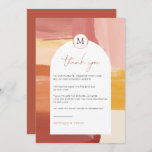 Terracotta Sunrise | Wedding Table Thank You<br><div class="desc">Elegant and simple wedding place setting card featuring "thank you" in a beautiful script lettering. These beautiful table cards for your guests can take the place of menu cards at the table. Add a splash of colour to your tablescape and give your guests a unique keepsake! These professionally designed cards...</div>