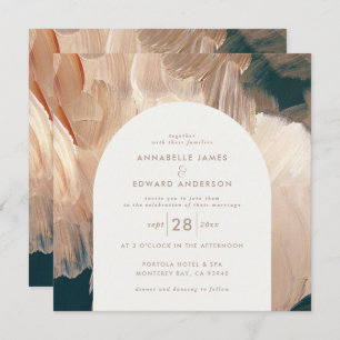 Terracotta  teal painterly modern arch 1 photo sav save the date