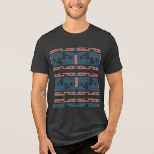 Terracotta Teal Symmetrical Mediterranean-inspired Tri-Blend Shirt