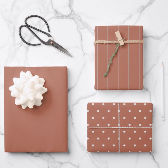 Terracotta Template Wrapping Paper Sheet (Front)