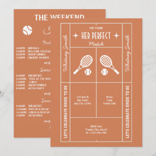 Terracotta Tennis Bachelorette Party Invitation