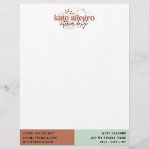 Terracotta Terrazzo Triangles Custom Company Logo Custom Letterhead