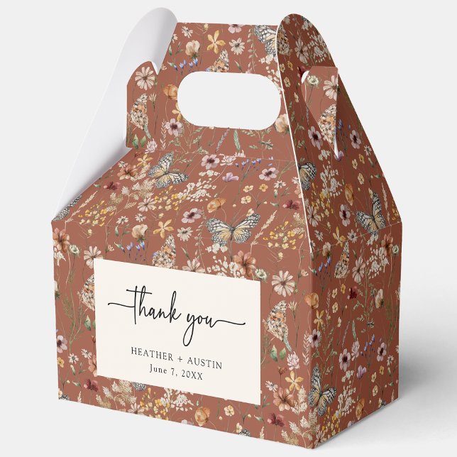 Terracotta Thank You Favour Box (Boho Floral Terracotta Thank You Favor Box by Painted Paperie
)