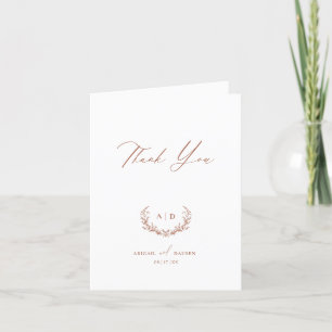 Terracotta Thank you Wedding Folded Note Card