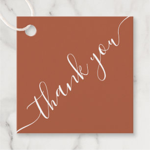 Terracotta Thank You Wedding Gift Basket Bag Favour Tags