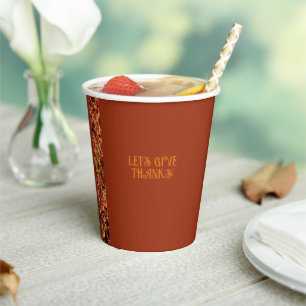 Terracotta Thanksgiving Dinner Autumn Feast Paper Cups