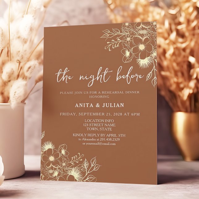 Terracotta The Night Before Rehearsal Dinner  Invitation (Creator Uploaded)