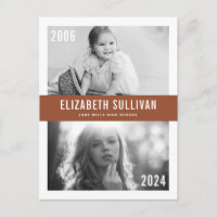 Terracotta Then and Now Photo Collage Graduation