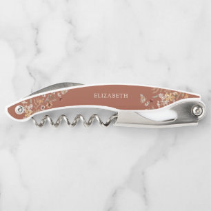 Terracotta Tiny Wildflower Bridal Shower Corkscrew