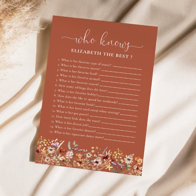 Terracotta  Tiny Wildflower Bridal Shower Game (Creator Uploaded)