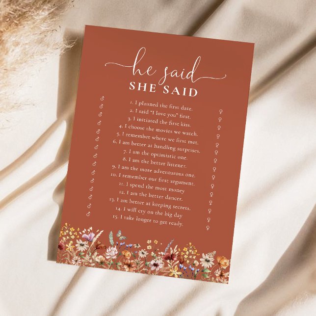 Terracotta Tiny Wildflower Bridal Shower Game (Creator Uploaded)