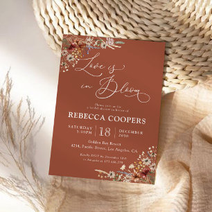 Terracotta Tiny Wildflower Bridal Shower  Invitation