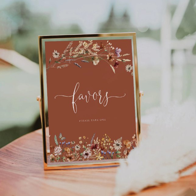Terracotta Tiny Wildflower Favours Sign (Creator Uploaded)