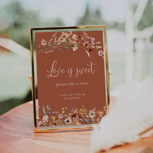 Terracotta Tiny Wildflower Love Is Sweet Sign