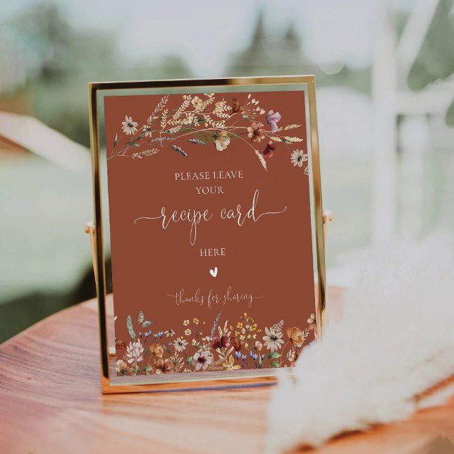 Terracotta Tiny Wildflower Recipe Card Sign (Creator Uploaded)
