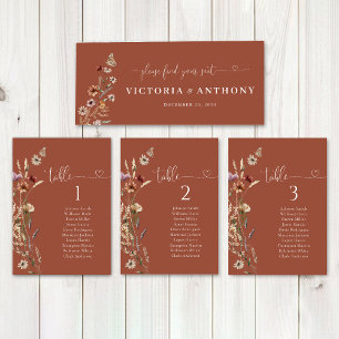 Terracotta Tiny Wildflower Wedding Head Table Sign