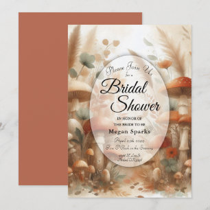 Terracotta Toadstool Woodland Magic Bridal Shower Invitation