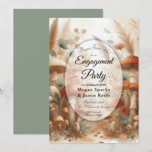 Terracotta Toadstool Woodland Magic Engagement  Invitation
