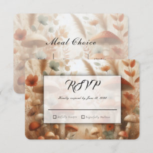 Terracotta Toadstool Woodland Magic Wedding RSVP Card