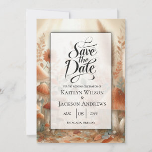 Terracotta Toadstool Woodland Magic Wedding Save The Date