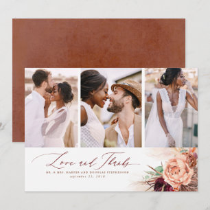 Terracotta Tropical Wedding Thank You Card