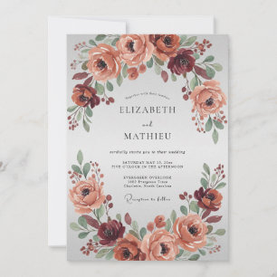 Terracotta Vibrant Autumn Wedding Invitation