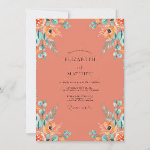 Terracotta Vibrant Desert Wedding Invitation