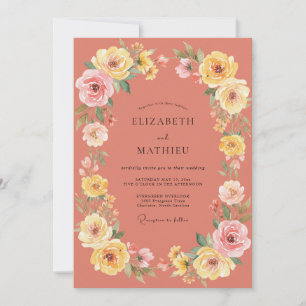 Terracotta Vibrant Summer Wedding Invitation