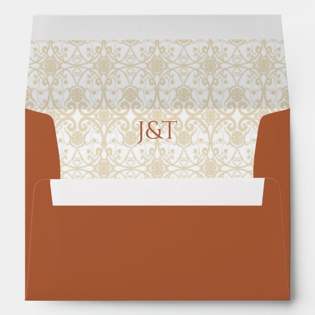 Terracotta Vintage Boho Wedding Envelope (Back (Bottom))