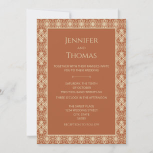 Terracotta Vintage Boho Wedding Invitation