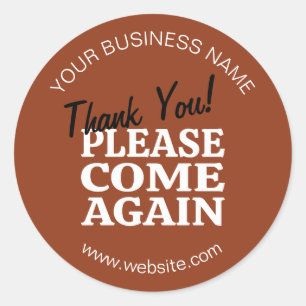 Terracotta Vintage Inspired Thank You Classic Round Sticker