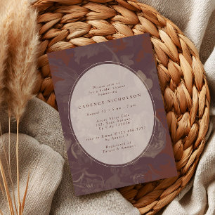 Terracotta Vintage Rustic Floral Bridal Shower Invitation