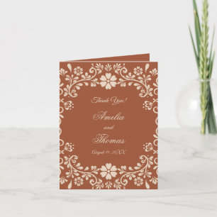 Terracotta Vintage Wedding Thank You Card