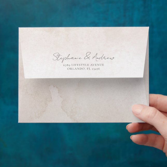Terracotta Watercolor Botanical Wedding  Envelope (Hand)