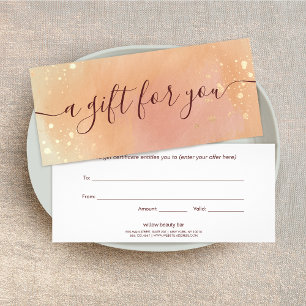 Terracotta Watercolor Script Spa Gift Certificate