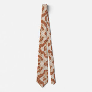 Terracotta Wave Elegant Earth Tone Pattern Tie