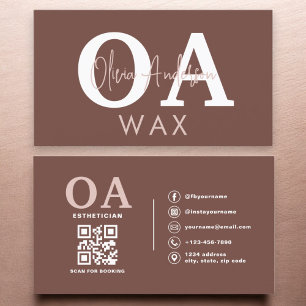 Terracotta Wax Specialist Esthetician QR Code  Business Card