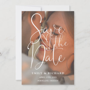 Terracotta Wedding 2 Photo Elegant Script Save The Date
