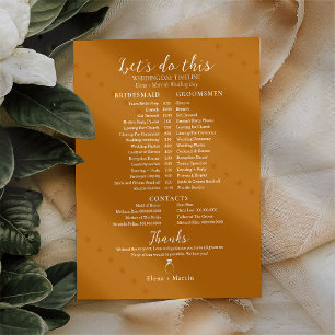 Terracotta Wedding Bridal Timeline