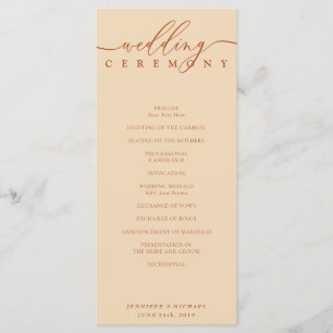 Terracotta Wedding Ceremony Plan Programme