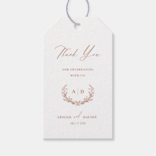 Terracotta Wedding Day Thank you Favour Gift Tag