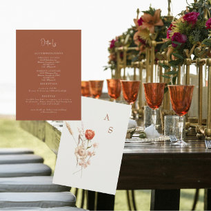 Terracotta Wedding Details Enclosure Invitation