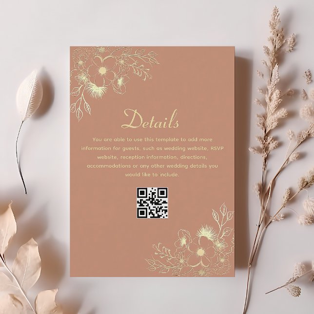Terracotta Wedding Details QR Code Enclosure Card (Creator Uploaded)