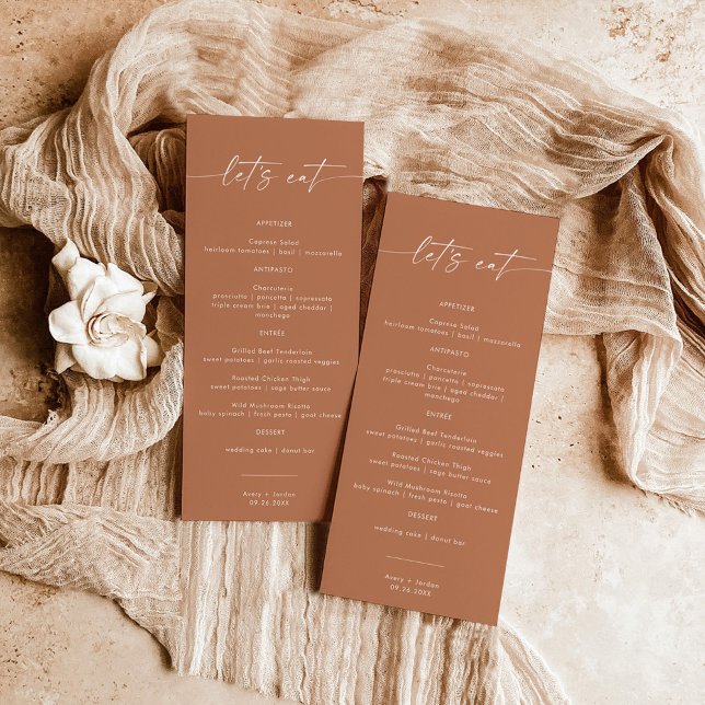 Terracotta Wedding Dinner Food Menu | Let's Eat (Creator Uploaded)