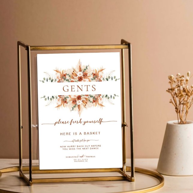 Terracotta Wedding Gents Bathroom Basket poster (Creator Uploaded)