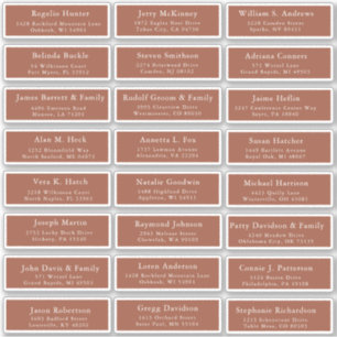 Terracotta wedding guest address labels sticker