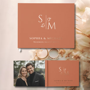 Terracotta Wedding Guest Books Foil Guestbook