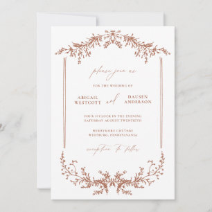 Terracotta Wedding Invitation Announcement Card