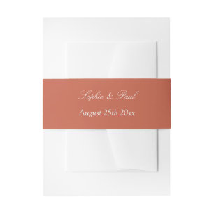 Terracotta Wedding Invitation Belly Band